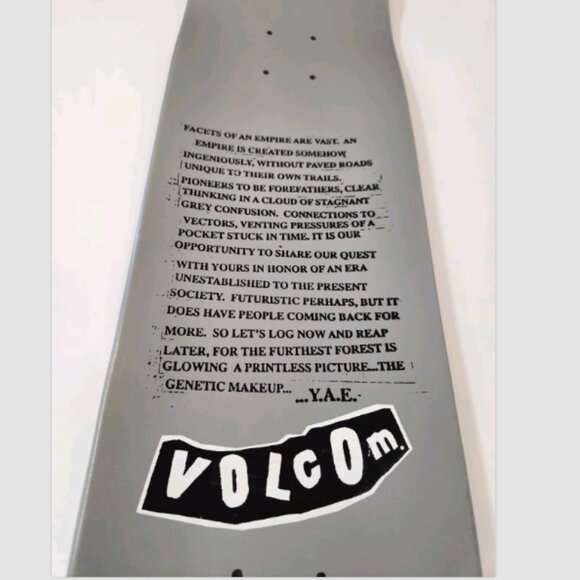 Vtg 90s Volcom Youth Against Establishment Skateboard Deck RARE - Picture 4 of 16